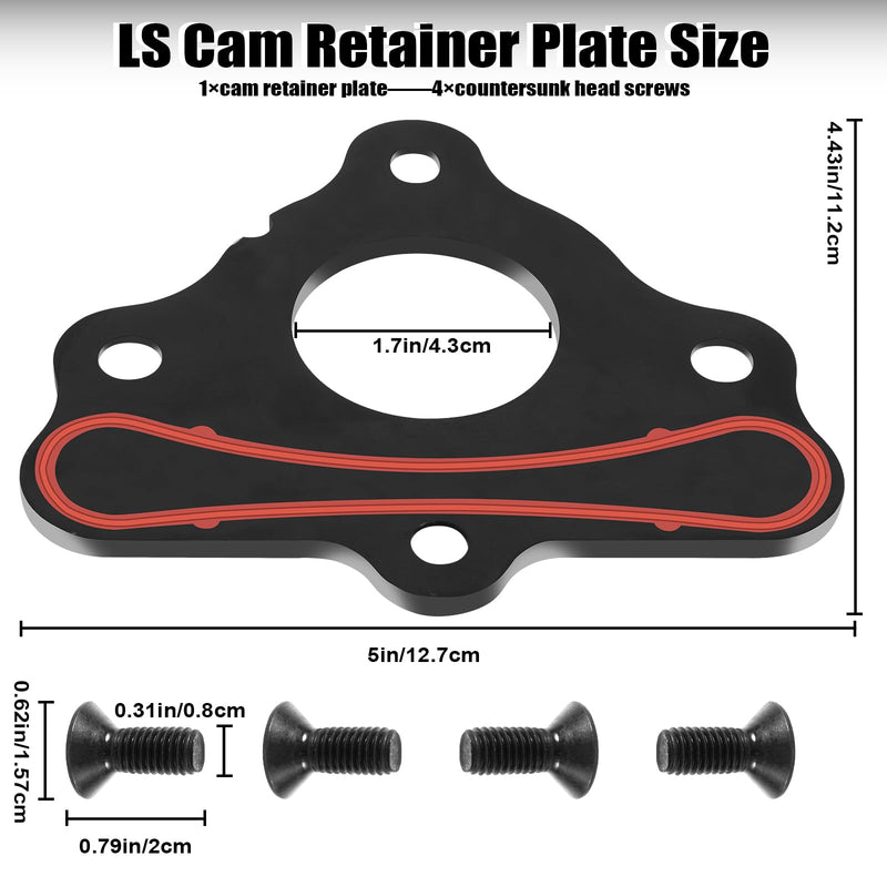 LS Camshaft Retainer Plate Gasket Bolt Kit - Compatible with Gen III IV V GM LS/LT Engines (LS1/LS2/LS3/LT1/LT4) 4.8L 5.3L 6.0L 6.2L Vortec