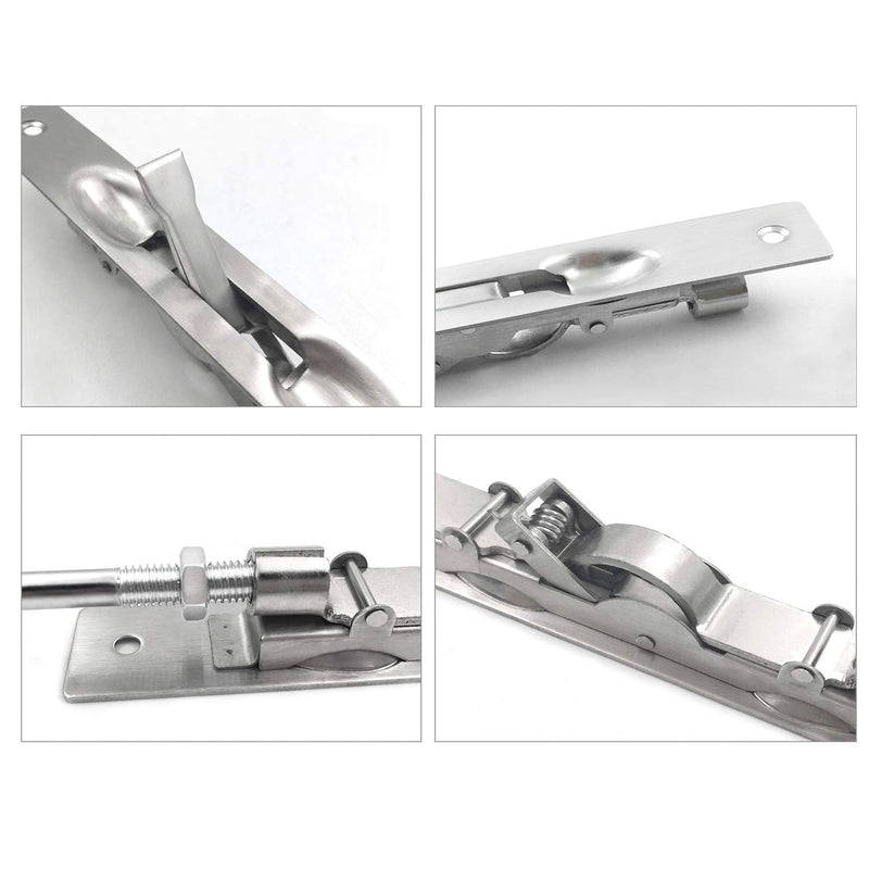 TOGU 2 Pack Lever Extension Flush Bolt Latch Slide Bolt Lock in 6" Concealed Security Door Lock for French Doors,Composite Doors,Wood Doors,Brushed Stainless Steel Finish-6" 6 inch-2pcs