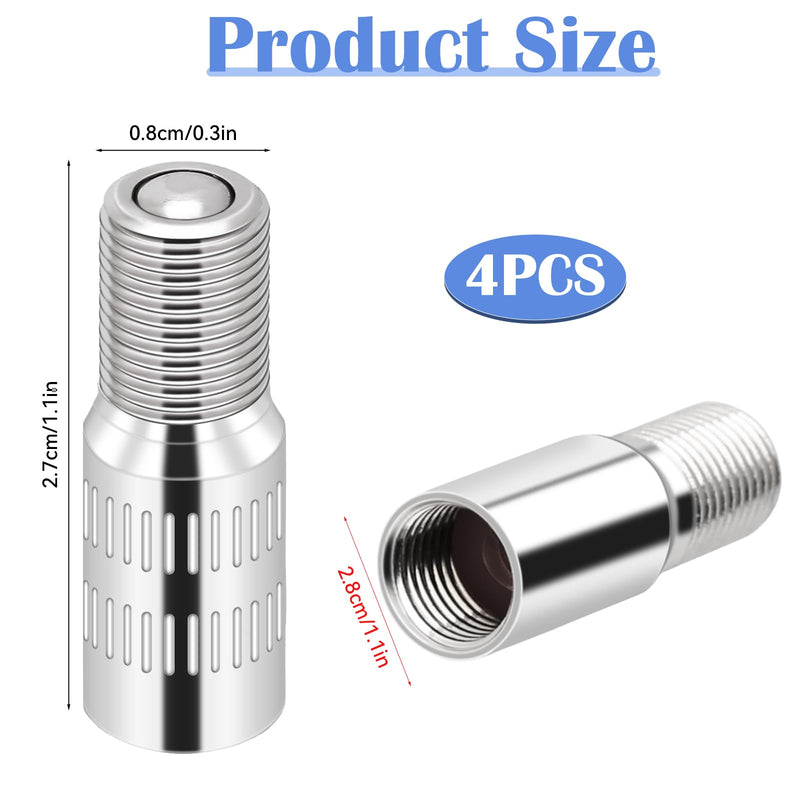 4 Pcs Valve Caps Stem Extension 27mm Tire Valve Extenders Brass Tire Stem Extension Wheel Tire Cap Extender Adapter for Car Motorcycle Truck