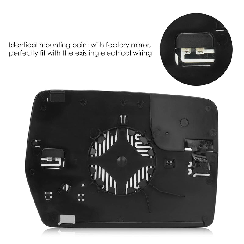 Driver Left Side Power Heated Mirror Glass for 2011-2014 Ford F-150 with Rear Holder, Blind Spot Convex Side View Mirror, Replace for BL3Z-17K707-E Driver Side(Left)