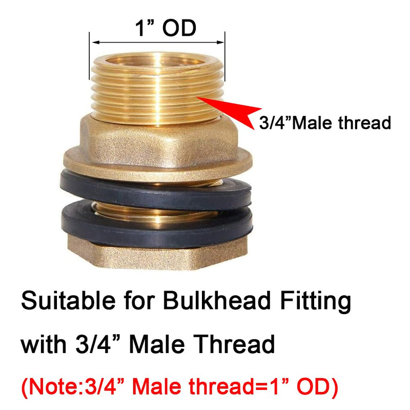 Joywayus 10PCS 1" ID Rubber Gaskets Fit for 3/4” Male Water Tank Connector Bulkhead Fitting