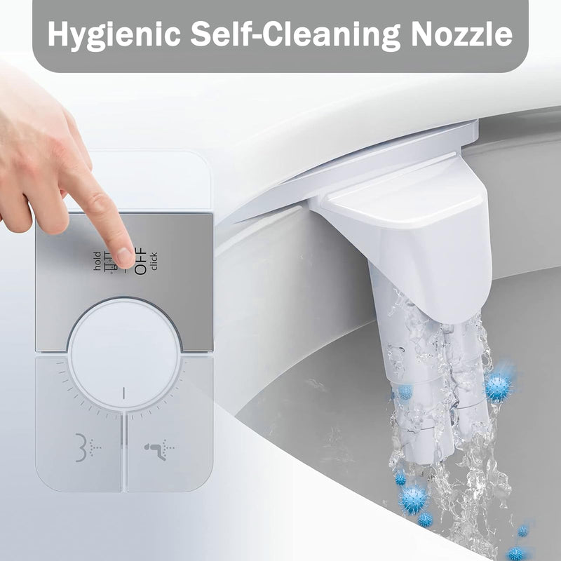 Bidet Attachment for Toilet Ultra-Slim Bidets for Existing Toilets, Non-Electric Bidet Toilet Seat Self-Cleaning Retractable Nozzles Badays for Toilets, Quick & Easy Installation Bedets B012