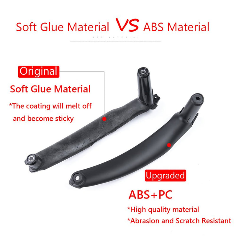 Jaronx for BMW X5 X6 Door Pull Handle, Inner Door Trim Grab Cover Passenger Side Right Front/Right Rear (Fits:BMW X5 2008-2013 and X6 2008-2014) (Leather Cover NOT Inculded) Black