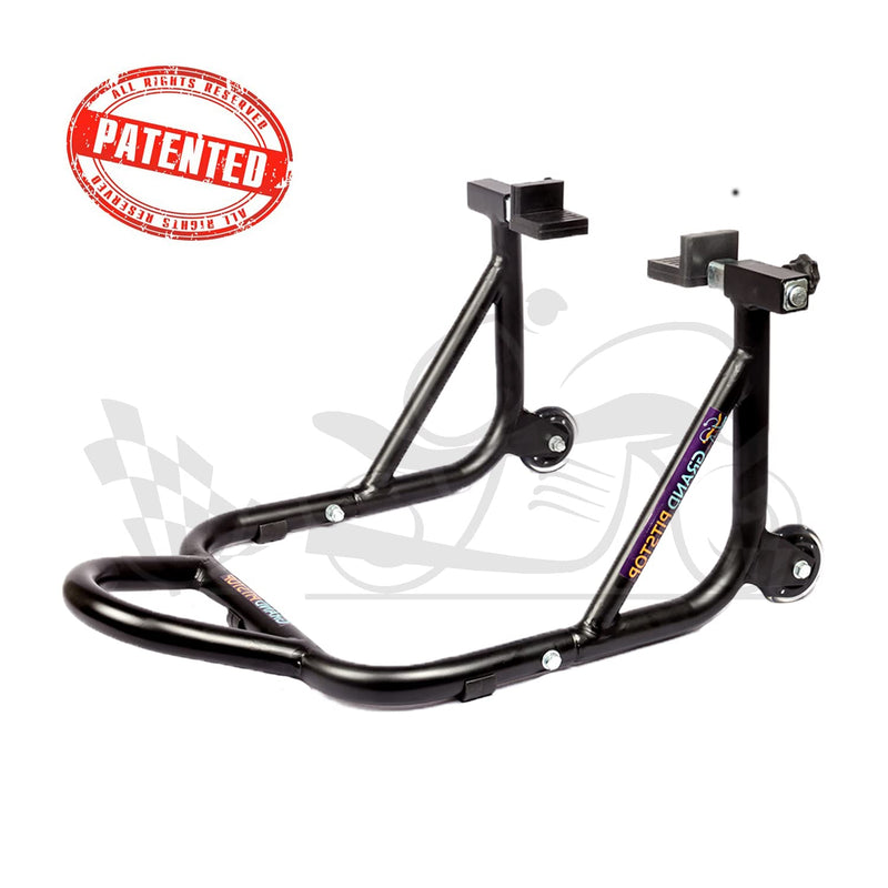 GRAND PITSTOP Motorcycle Stand, Paddock Lift Stand for Rear Wheel with Fork & Swingarm Spool,Weight capicity 529 lbs/240 Kg's, Dismantable Stand, for Honda Kawasaki Suzuki Motorcycles, Black