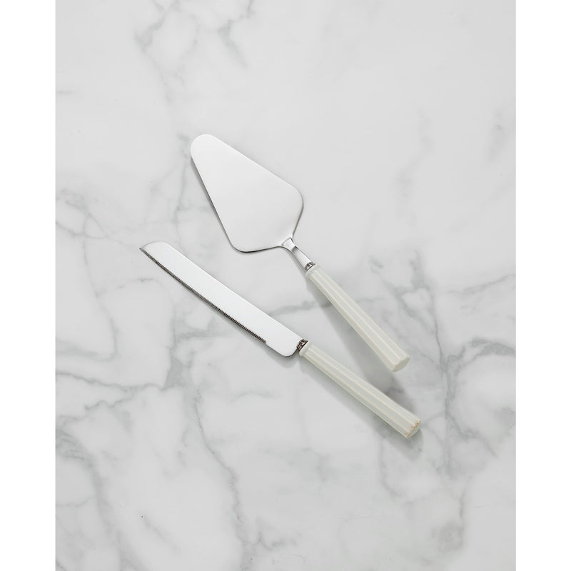 Lenox 895080 French Perle Scallop 2-Piece Dessert Set 2 Count Cake Knife/Server