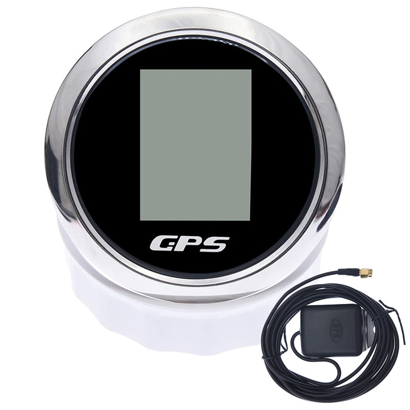 KAOLALI Digital GPS Speedometer Gauge Waterproof (Shipped from USA) COG ODO Trip Voltmeter Auto Gauge Meter 9-32V for Boat Car Truck Motorcycle Black Silver 85MM (3.34‘’)