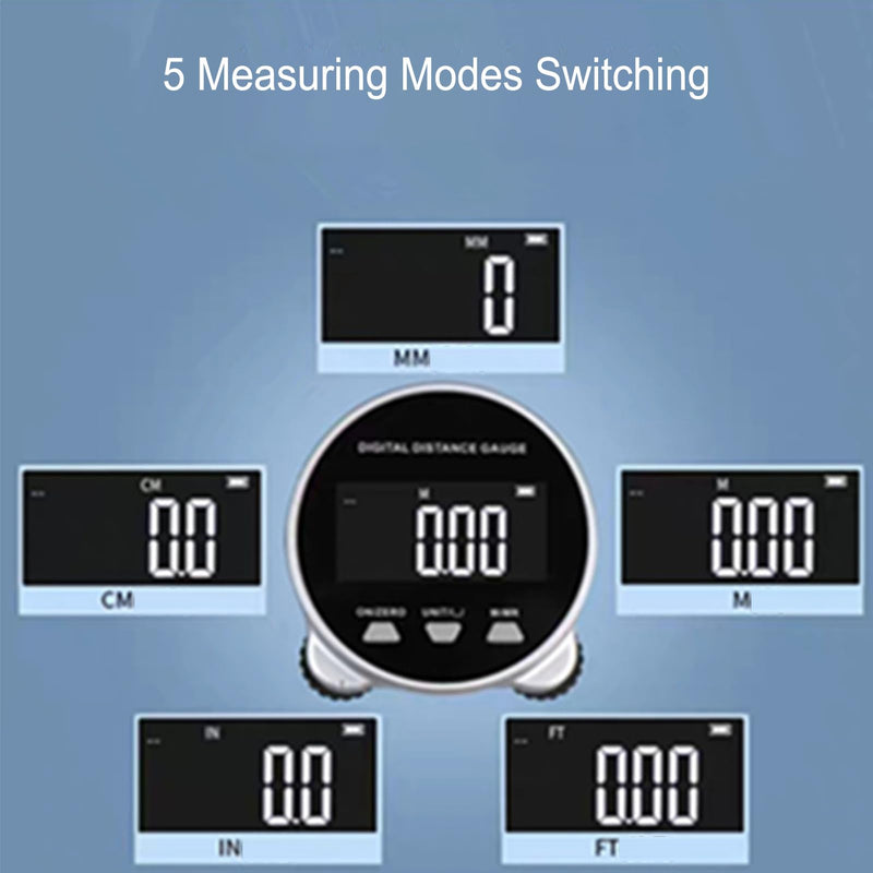 Digital Tape Measure, 656.2ft Long Distance Electronic Rolling Ruler LCD Display, 260mAH Battery, USB Rechargeable Rolling Distance Measuring Tool for Circular Flat Curved Diameter