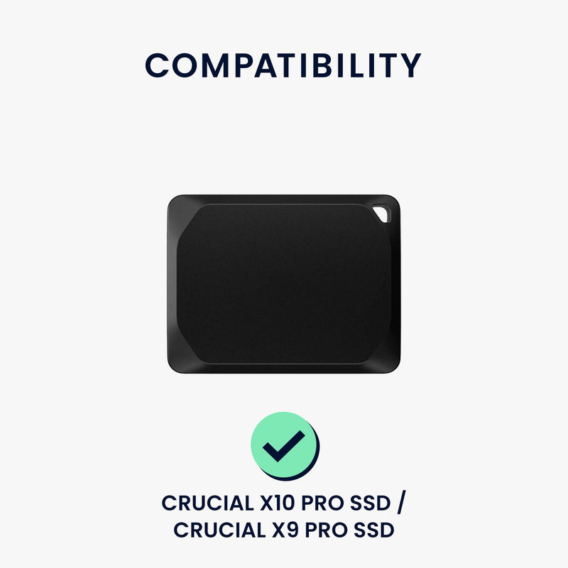 kwmobile Hard Case Compatible with Crucial X10 Pro SSD/Crucial X9 Pro SSD - Case for Carrying Portable SSD Drive - Black