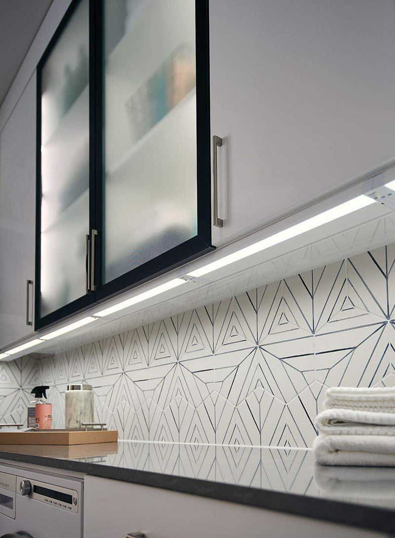Kichler 4U Series LED Under Cabinet Light in Textured White, 3000K Dimmable Task Lighting for Kitchen or Office, 4U30K12WHT, (4.5" W x 1" H x 12" L)
