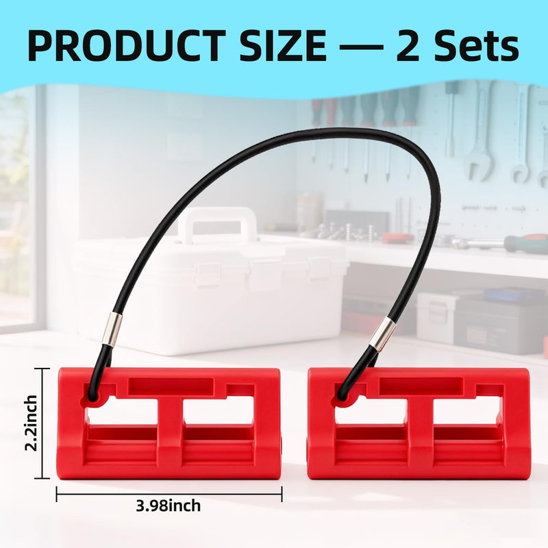 2 Sets 4" Steer Stop Outboard Steering Locks - Keep Motor in Position When Towing, Easy Install Hydraulic Steering Clip for Safe Boat Trailering & Transport Red