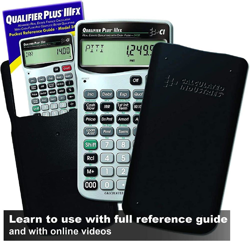 Calculated Industries 3430 Qualifier Plus IIIfx Advanced Real Estate Mortgage Finance Calculator | Clearly-Labeled Keys | Buyer Pre-Qualifying | Payments, Amortizations, ARMs, Combos, FHA/VA, More