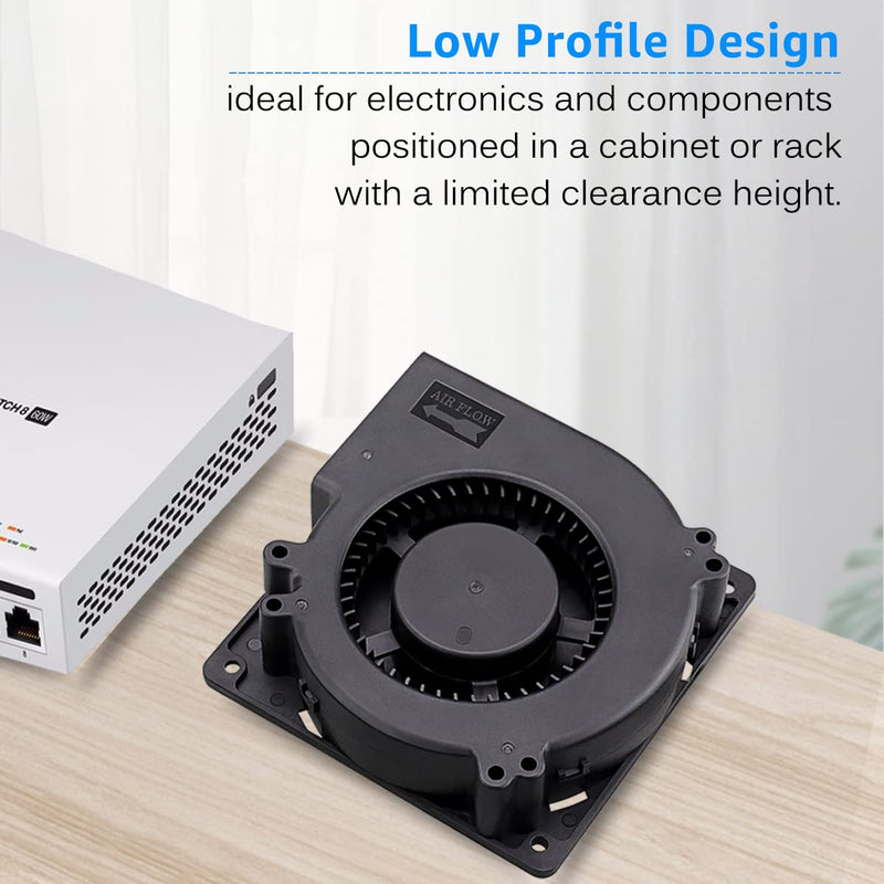 GDSTIME Quiet 120mm USB Blower Fan with 3 Speed Control, 5V DC Brushless | Centrifugal Squirrel Cage Blowers, for Receiver DVR Xbox Modem AV Cabinet Cooling, Type-A USB Plug, L/M/H Adjustable Speed 120mm x 32mm