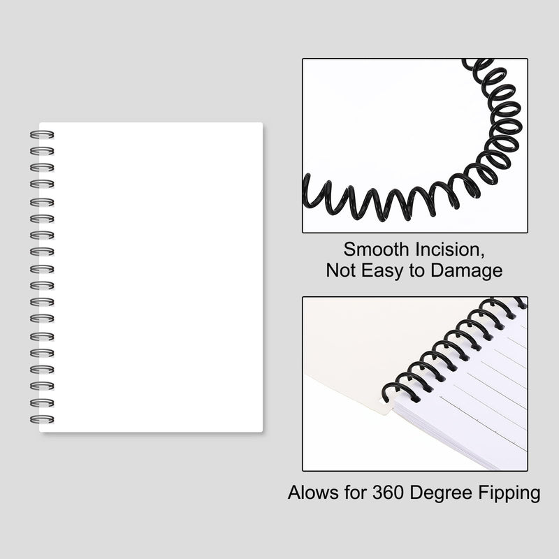 PATIKIL 16mm(5/8") Plastic Spiral Binding Coils, 25 Pcs Binding Spirals 140 Sheet Capacity 4:1 Pitch Binding Spirals for Binding Paper Sheets, Black 16mm(5/8")