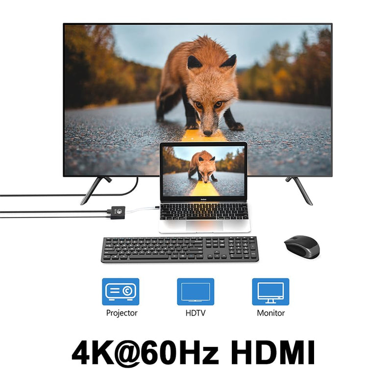 Switch 2 Dock, TV Docking Station for Nintendo Switch/Switch OLED/Steam Deck,HDMI 2.0 4K@60HZ Portable with PD 100W Charging, USB 3.0 Port（3-in-1）