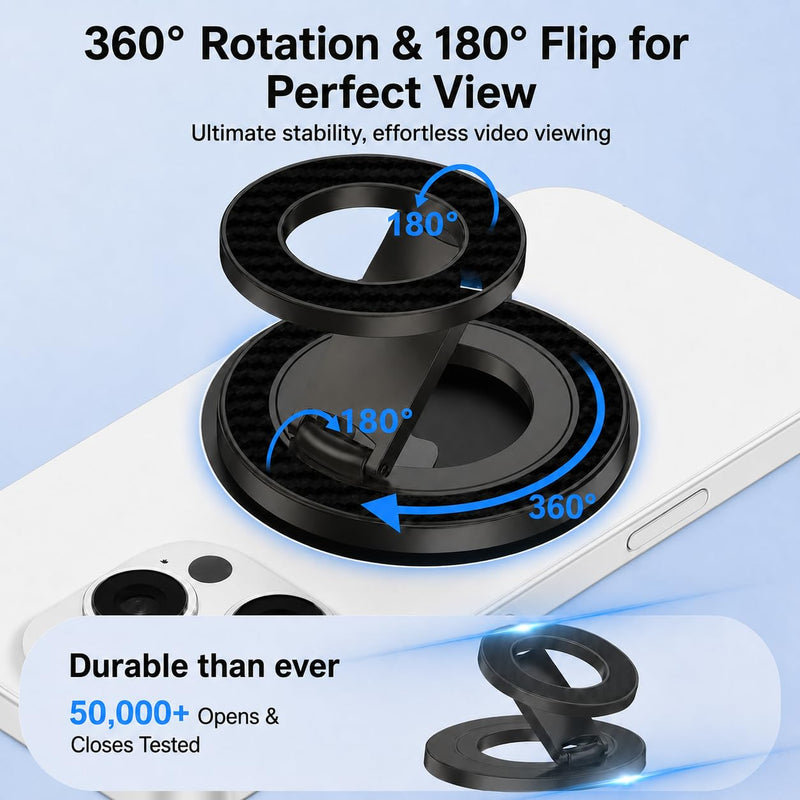 for Magsafe Magnetic Phone Grip Stand for Samsung Galaxy S26Ultra S25 | Dual-Sided MagSafe Ring Holder Gym Finger Magnet Kickstand for iPhone 17 16 15 Pro Max, Samsung Z Fold 8 Ultra 7 Z Flip 8 7