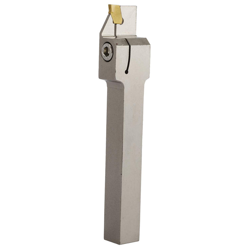 Toolly 1/2" Indexable Lathe Grooving Parting Holder Heavy Duty Nickel Plated QA08R-20 Right -Hand Cut Off Tool with 10 Pieces GTN-2(QC1402) Carbide Inserts
