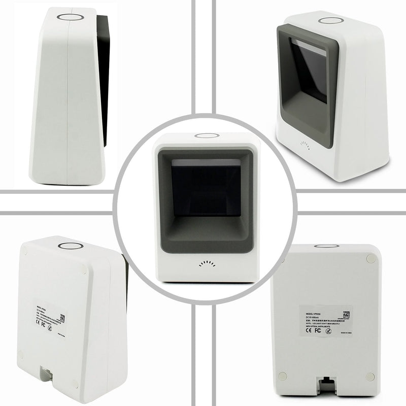 2D Barcode Scanner,Symcode Omnidirectional Hands-Free USB Barcode Reader Scanner for Mobile Payment Computer Screen Scan White