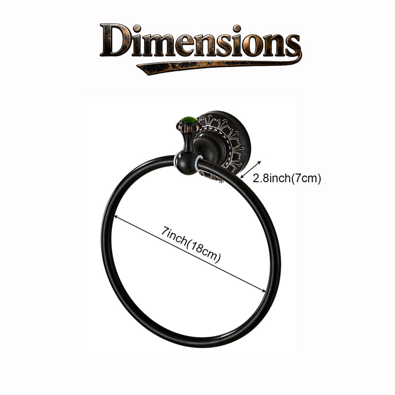 Towel Racks for Bathroom, NEWRAIN Wall Mounted Towel Ring Solid Brass, Oil Rubbed Bronze Hand Towel Holder Heavy Duty Towel Hanger for Bath,Kitchen