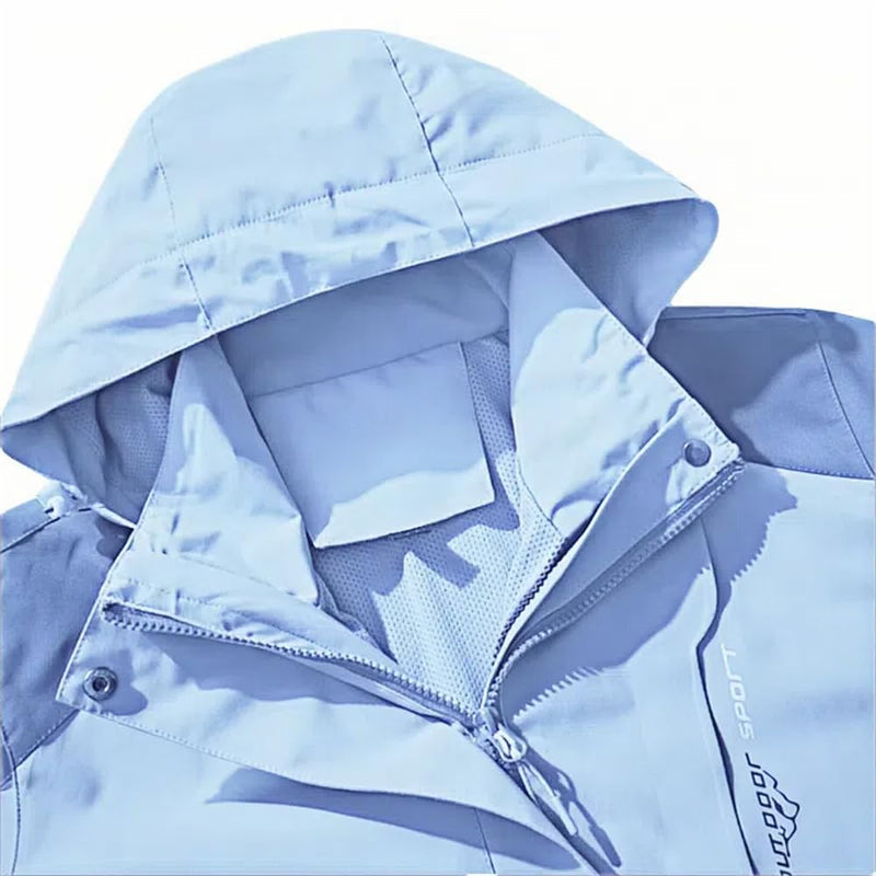 Men's Rain Jacket Hooded Waterproof Raincoat Lightweight Windbreaker Medium Blue