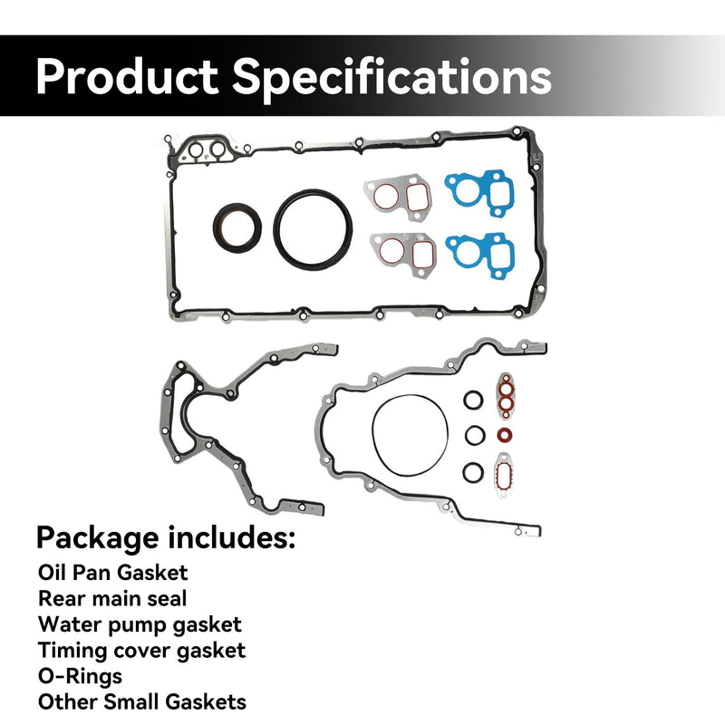 Engine Conversion Lower Gasket Set Fit for Chevrolet Buick Hummer GMC Pontiac 4.8L 5.3L 5.7L 6.0L 6.2L LS1 LS2 LS3 LS4 LS5 LS6 CS5975A CS9284