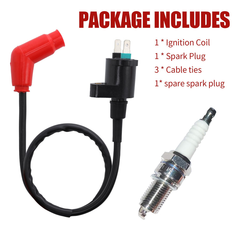 Ignition Coil Pack spark plug Compatible with HONDA Fourtrax 300 TRX300 TRX300FW TRX250EX RECON 250 TRX250TM TRX250TE TRX250X 1988-2018