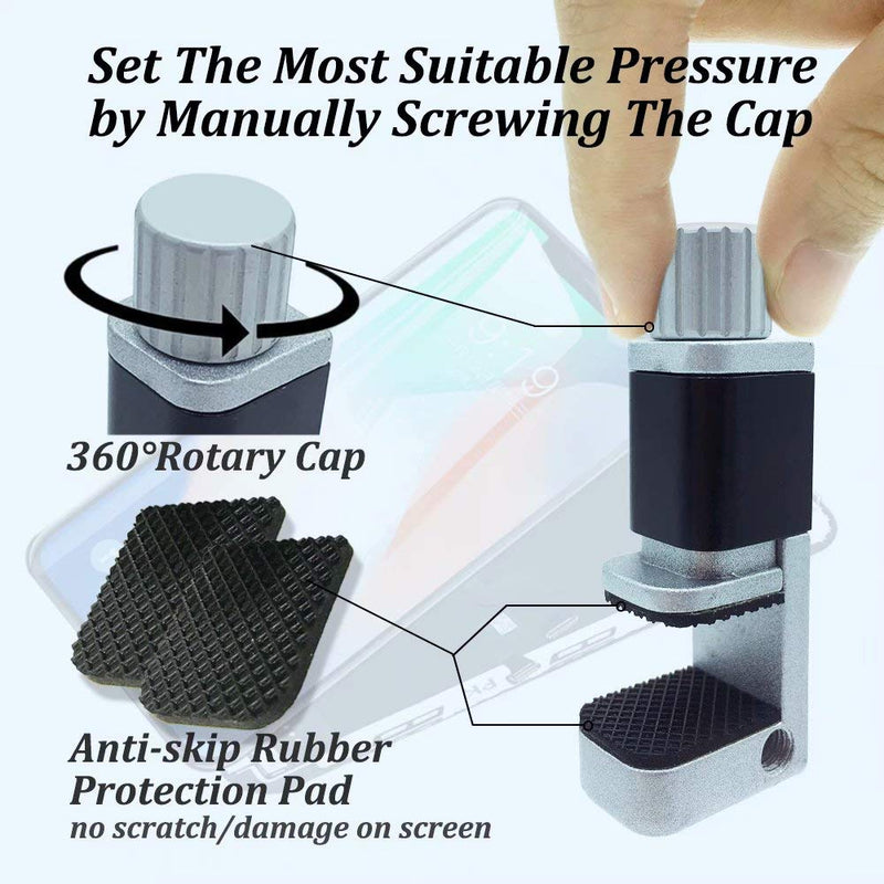 Phone Screen Repair Clamp with Protective Rubber Pad, Adjustable Fastening Clip Compatible with iPad MacBook Samsung Tablet LCD iPhone Screen Replacement, Frame Clamp Tool 8 Pcs 8pcs Metal Clamps-value Pack