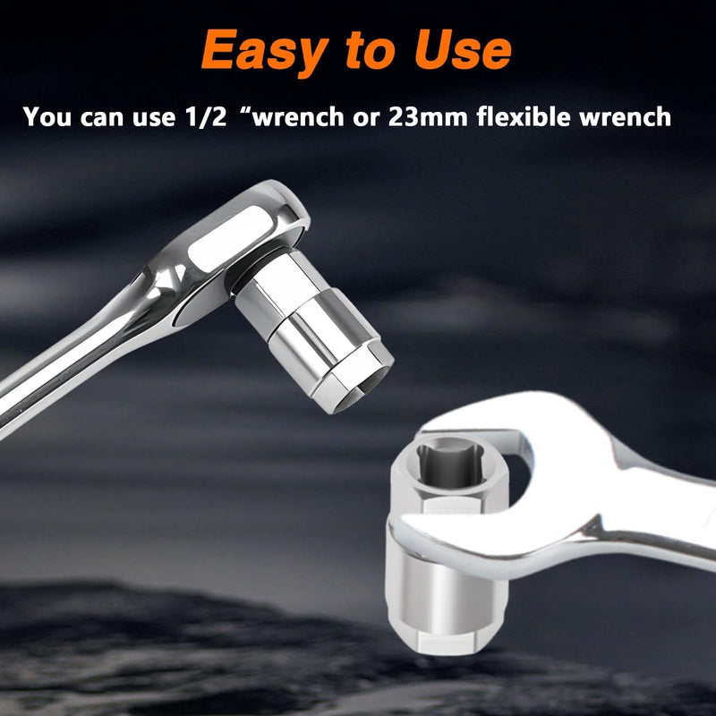 CNC 1/2’’ Drive High Pressure Oil Rail Nipple Cup Ball Tube Oil Rail Leak Repair Kit Install Removal Socket Tool Compatible with 2003-2007 Ford 6.0L Diesel F-250 F-350 F-450 Super Duty