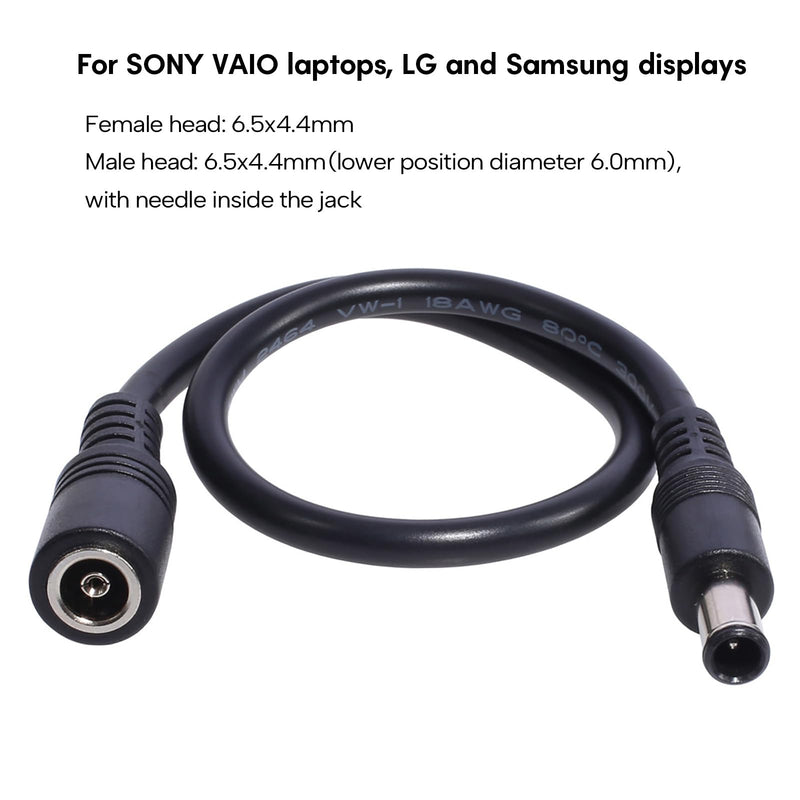 Male to Female Extension Cable 6.5x4.4mm Connector Charging Connection Cable Cord for Computer Display Monitors