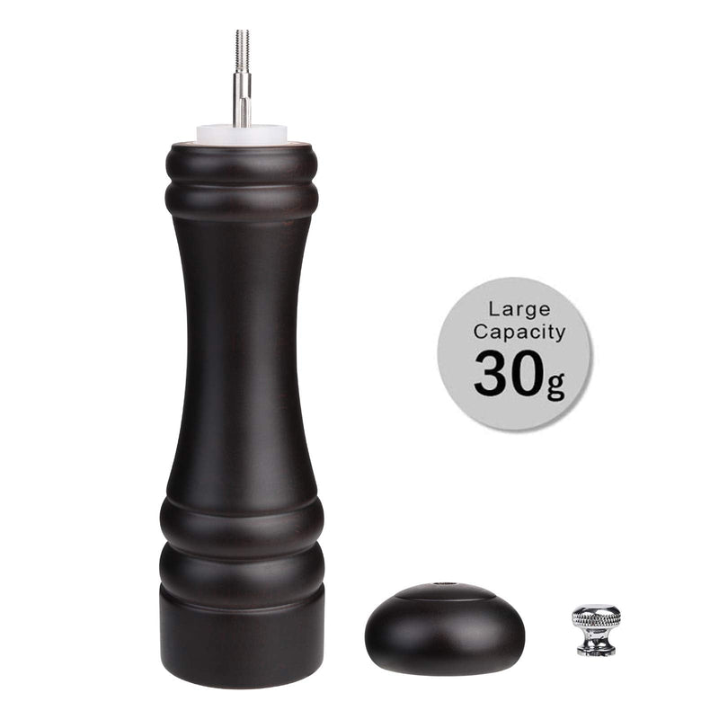 Pepper Mill Black Pepper Grinder Mill Wood Refillable Stainless Steel Mechanism Adjustable Coarseness 9 inch