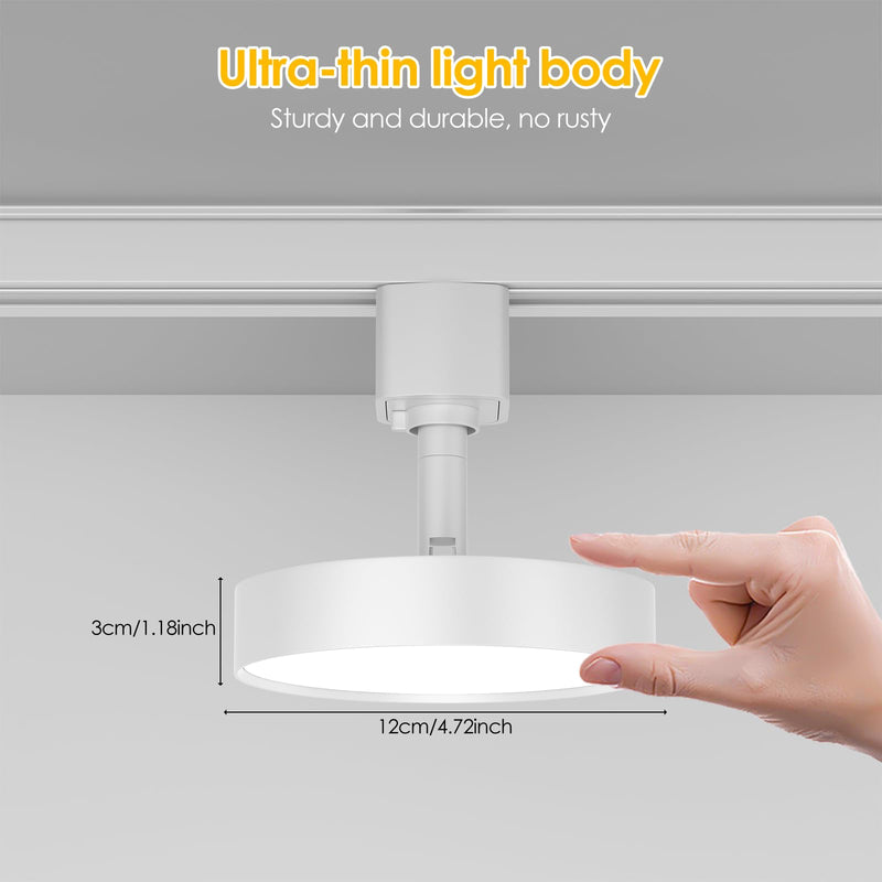 Diffuse LED Track Lighting Heads H Type Track Light Heads Dimmable Kitchen Track Lighting Fixtures Ceiling, Compatible with H Track Rails - Flicker Free CRI90+ 3000K 12W 1000lm, 3 Pack White