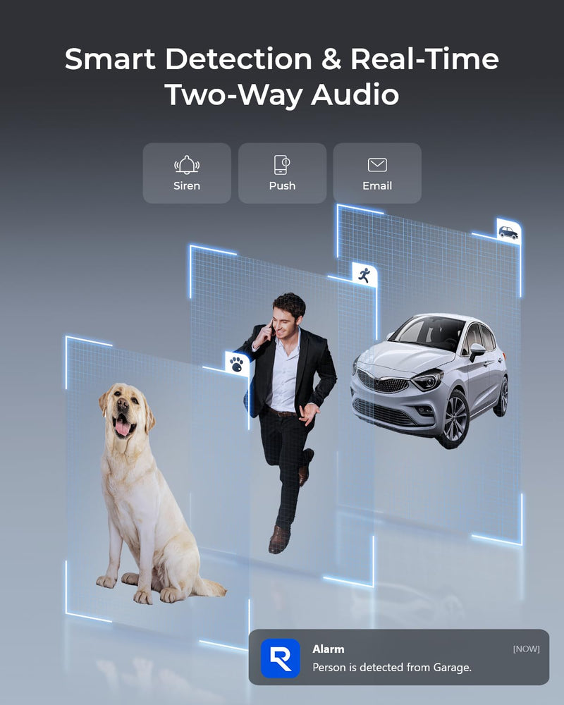 REOLINK 4K/8MP PoE IP Security Camera, Turret Surveillance, Color Night Vision with 3000K Spotlights, IK10 Vandal Proof, Human/Vehicle/Pet Detection, up to 512GB microSD Card, RLC-840A, No PT Support