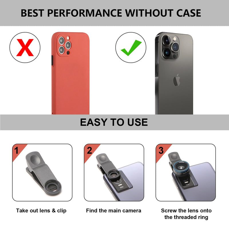 Fisheye Lens 235° Phone Camera Lens, Fish Eye Lens for iPhone 14 13 12 X XR Pixel Samsung Smartphone,Clip on Cell Phone，Funny Photos Fisheye-Blue