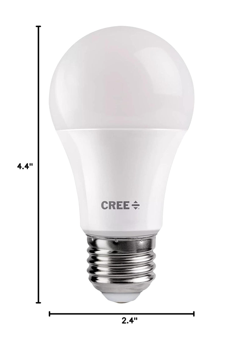 Cree Lighting Basic Series A19 Bulb, 2700K Dimmable LED Bulb, 60W + 800 Lumens, Soft White, 4 Pack, (A19-60W-B2-27K-E26-U4)
