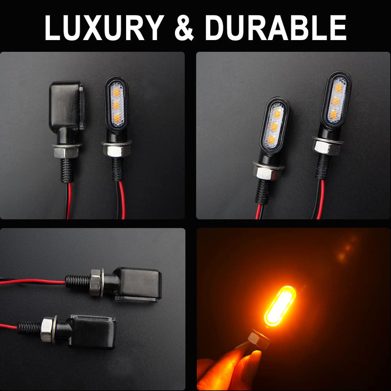 mini led turn signals motorcycle blinkers dirt bike Rear front turn signals universal bullet signal lights suitable for honda harley suziki motorycles (TURN03) 3 led chips