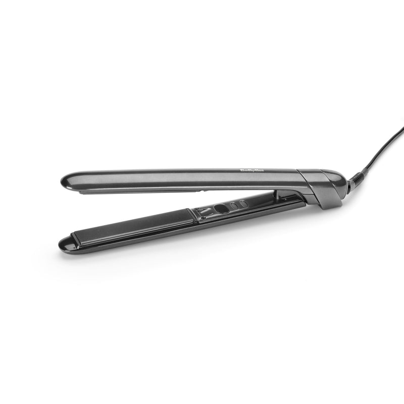 BaByliss Titanium Shine Hair Straighteners - Titanium-Ceramic Smooth-Glide Technology, 5 Heat Settings 150-230°C, Worldwide use, Metallic Grey, ST620U NEW