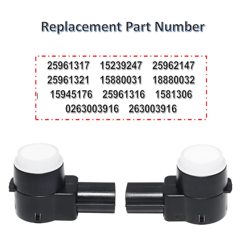 MANATEE 15239247 Backup Parking Assist Object Sensor, 25961316 Bumper Object Sensor for Chevy, for Cadillac, for GMC, for Buick Lucerne Enclave 25961317 25962147 (White 4PCS)