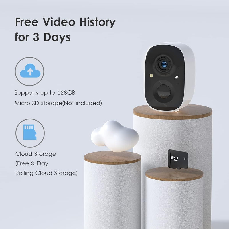 VicoHome CG6 Outdoor Security Camera Wireless, 2K Color Night Vision, AI Motion Detection, 2-Way Talk, Battery-Powered WiFi, IP65 Weatherproof, Spotlight Siren Alarm, Free Cloud/SD Storage White