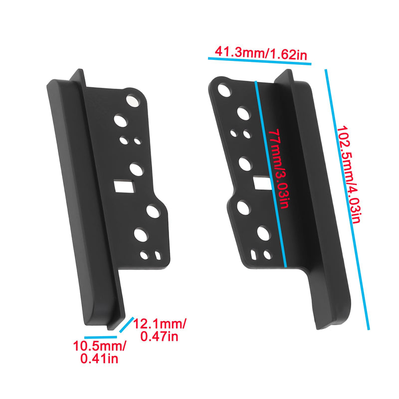 1 Pair Double DIN Car Stereo Fascia Mount Brackets Compatible with Toyota Celica MR2 RAV4