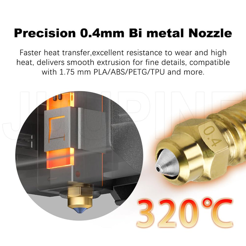 for ELEGOO Centauri Carbon Hotend Kit (3pcs), Pre-Installed 0.2mm/0.4mm/0.6mm Brass Hardened Steel Nozzle, Extruder kit Has Pre-Installed Heat Sink,with 3PK Silicone Socks and 3PK Nozzle Wipes