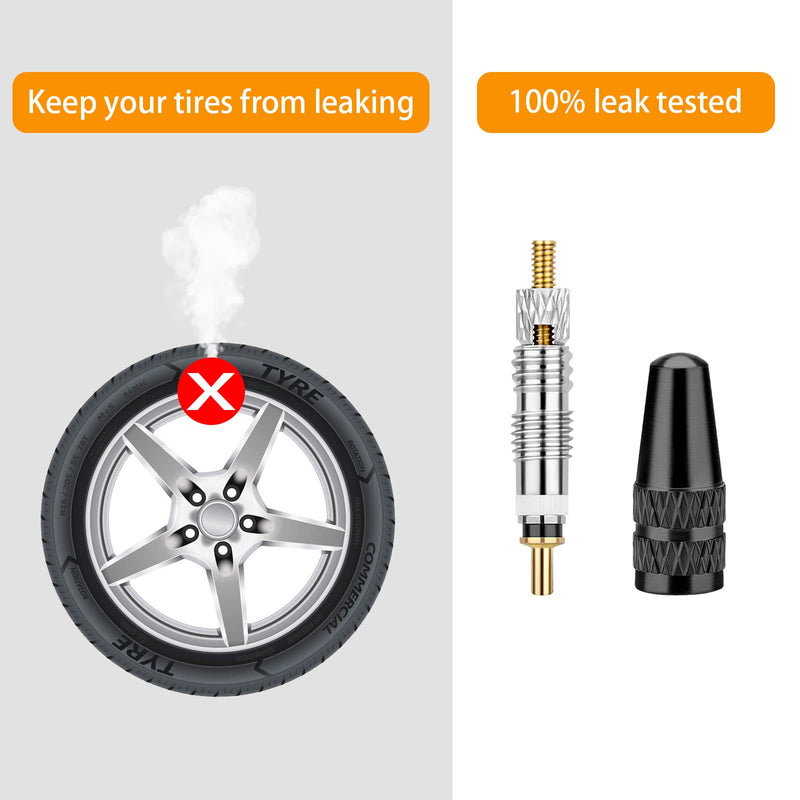Presta Valve Core Bike Kit - 21 Pieces, Stem Removal Tool, Brass Valve Cores and Stem Caps Presta Valve Core