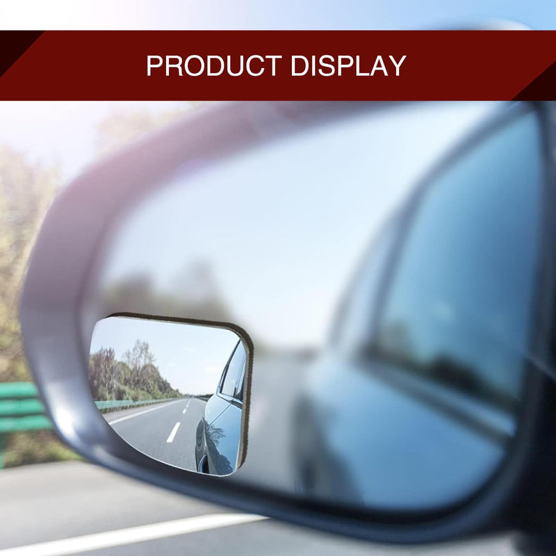 2 PCS Car Blind Spot Mirror, 1.9In x 1.9In HD Convex Frameless Glass PC Vehicle Rearview Mirrors Accessories with 3M Adhesive, Universal Fan-shaped Automotive Reflective Assist Mirror (Silver)