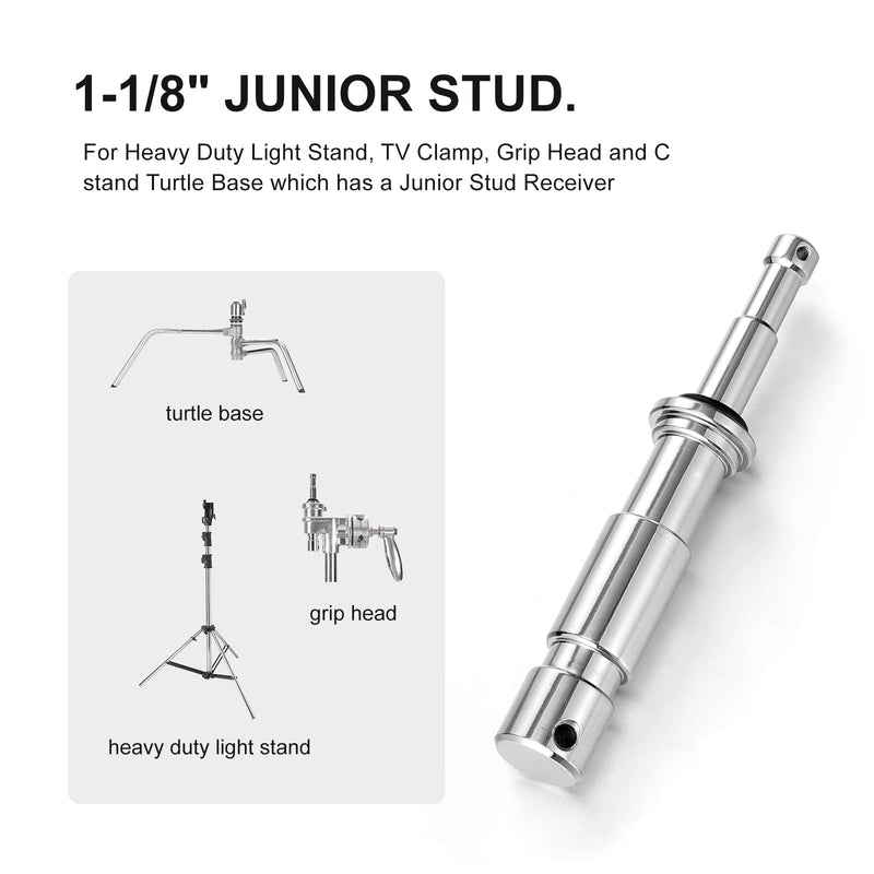 PHOCUS Junior to Baby Pin Adapter, 1-1/8" to 5/8"(28mm to 16mm) Stand Clamp Converter for C stand Turtle base, Heavy Duty Light Stand, TV Clamp to Suppport Photo Studio Lighting Strobe Flash Softbox