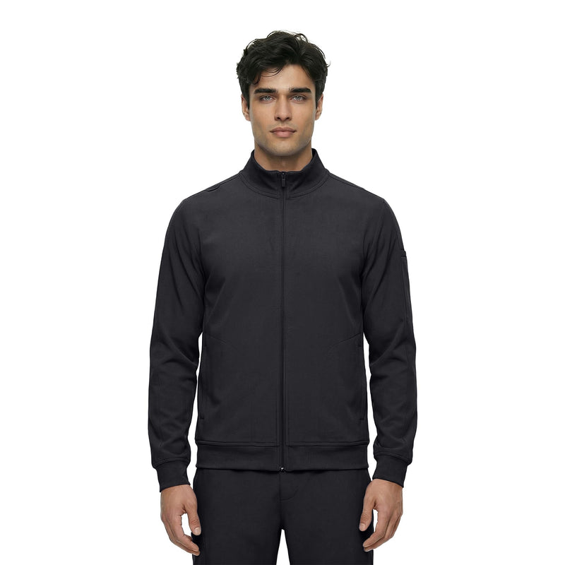 Natural Uniforms Mens Cool Stretch Zip Up Scrub Jacket Black Large
