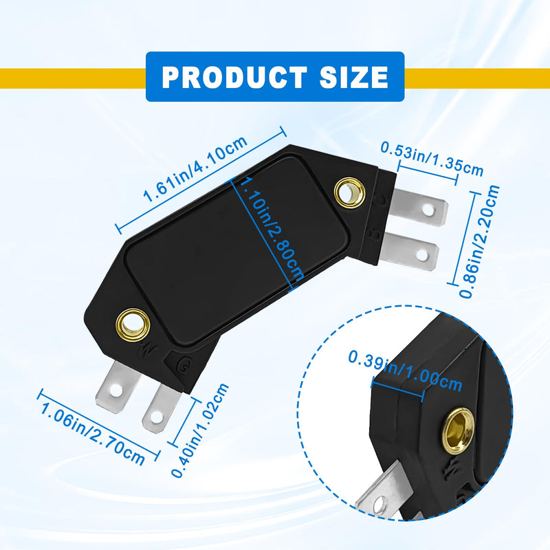 1875990 4 Pin Performance Ignition Module, Compatible with 1974-1988 Chevy Pontiac Olds Bulck, Replace OE #LX301, DM1906, 1190357, 4419628 (Pack of 1pcs Black)