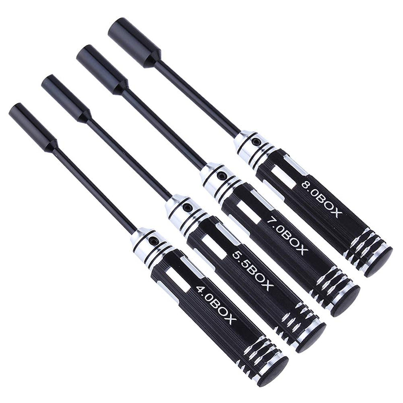 HobbyPark Hex Nut Driver Set Hexagonal Head Nut Wrench 4.0/5.5/7.0/8.0mm Repair Tool Kit Socket Screwdrivers for RC Quadcopter Helicopter FPV Drone Car Airplane