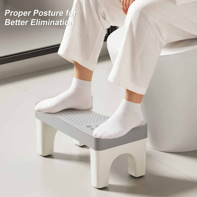 2 Pack Poop Stool Adult, Portable Toilet Stool Squat for Pooping, Travel Squatting Potty for Adults & Kids, Toilet Foot Stools for Bathroom, Gray 2Pcs