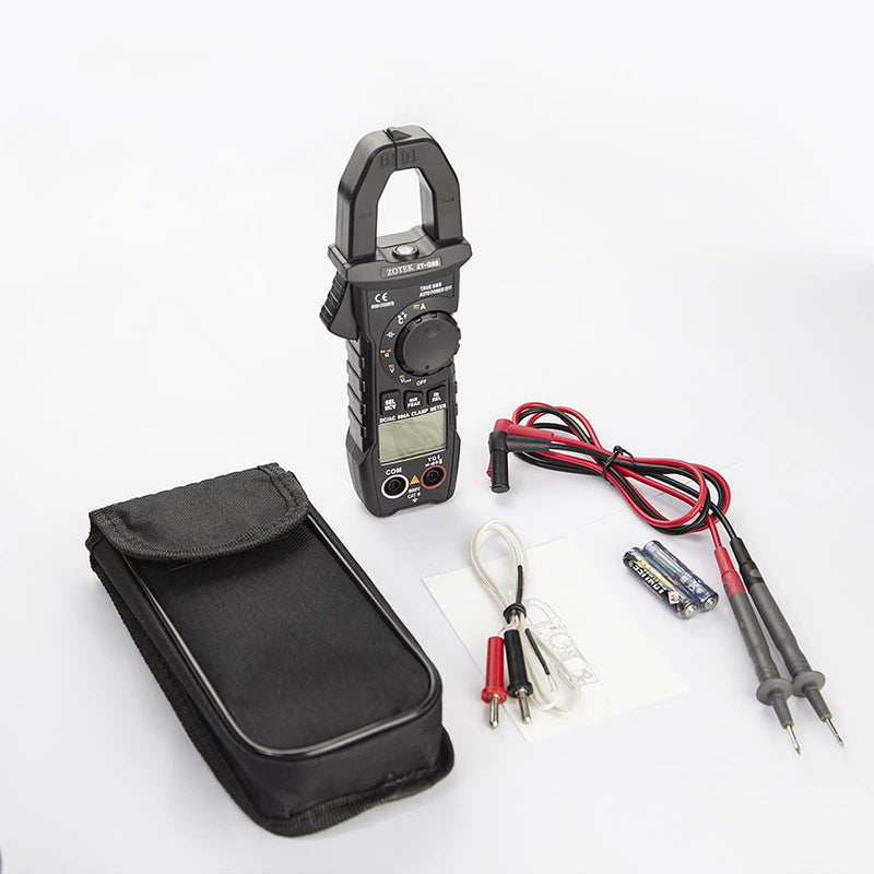 ZOYI ZT-QS9 Digital Clamp Meter Multimeter, T-RMS Auto-Ranging 6000 Counts, NCV Measures AC/DC 600V/600A, Capacitance, Resistance, Diode, Continuity, Duty-Cycle, Frequency and Temperature