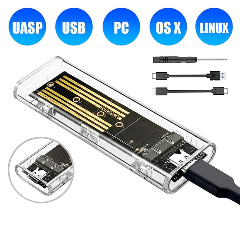 M.2 NGFF SATA SSD Enclosure, High-Speed to USB Type C Enclosure with 5Gbps, Compatibility for SSD SATA,Come with C to A Cable