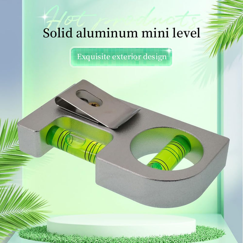 Solid aluminum alloy Mini level ruler portable mini level bubble meter with magnetic function TV stand installation (Silver Green) Silver Green