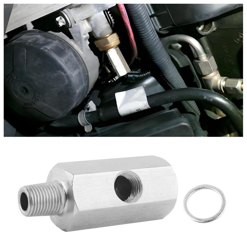 M9 1/8" NPT Oil Pressure Sensor T-Shaped Connector,Stainless Steel Turbo Adapter,Universal Hydraulic System Replacement Parts Car Accessories for Most Cars Trucks SUVs